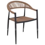 ARMCHAIR ALUMINUM  CHARCOAL GREY ALUMINUM-BEIGE PE RATTAN 55.5x58.5x78