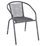 ARMCHAIR SWIFTER  METAL IN GREY-SYNTHETIC RATTAN IN GREY 54x61x75Hcm.