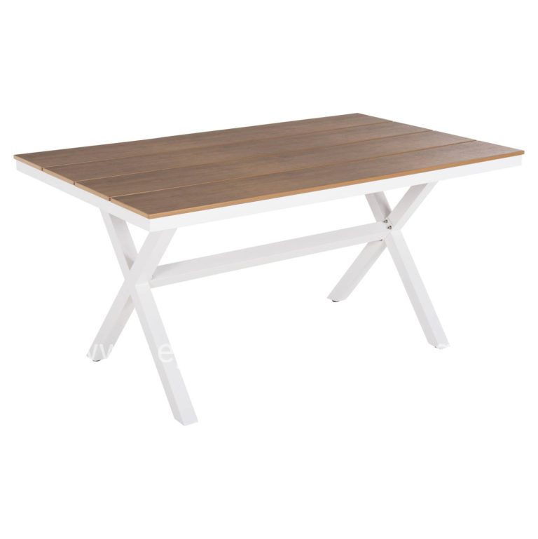 ΤΡΑΠΕΖΙ ΑΛΟΥΜΙΝΙΟΥ ΟΡΘΟΓΩΝΙΟ TAWNEE HM6037.02 ΛΕΥΚΟ-POLYWOOD ΦΥΣΙΚΟ 150x89