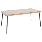 ΤΡΑΠΕΖΙ ΟΡΘΟΓΩΝΙΟ ALLEGRA HM5538.11 ΜΕΤΑΛ.ΜΑΥΡΟ-P.E. RATTAN ΦΥΣΙΚΟ 159