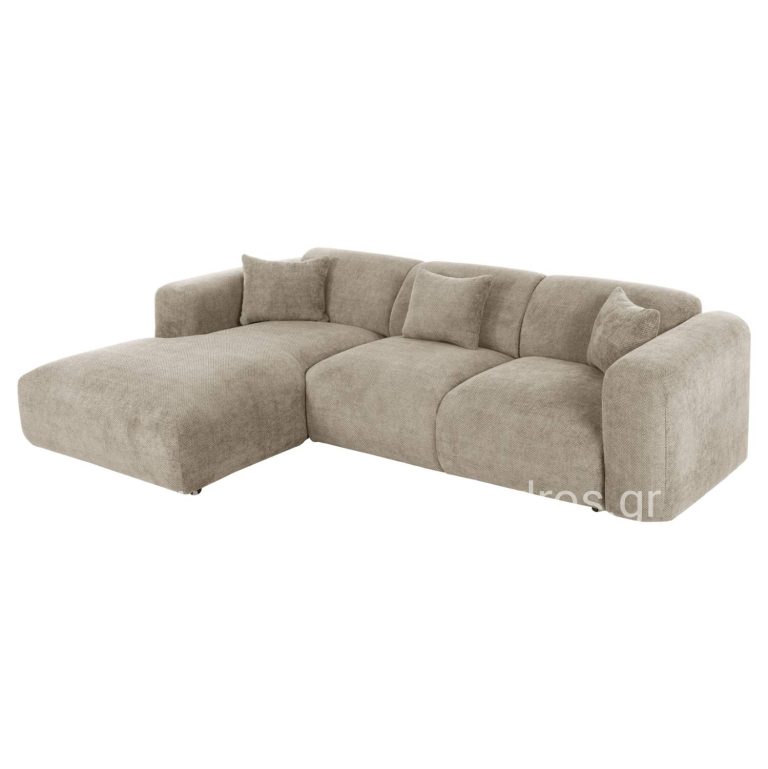 ΚΑΝΑΠΕΣ ΓΩΝΙΑ (ΑΡΙΣΤΕΡΗ) BRICKEN HM3275.01L ΜΠΕΖ ΥΦΑΣΜΑ 110-282x98-160x72Υεκ.