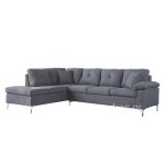 ΚΑΝΑΠΕΣ ΓΩΝΙΑ ΑΡΙΣΤΕΡΗ ZAILA HM3087L ΥΦΑΣΜΑ ΓΚΡΙ 282x197x90 εκ.
