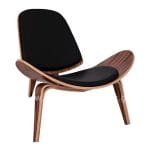 Armchair SUPERIOR PLUS  WALNUT color with black cushion PU 89x83x76H cm