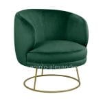 Armchair Arien , cypress green velvet, gold base 80x75x82cm