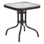 COFFEE TABLE FIGO  METAL IN BLACK-TEMPERED GLASS TOP 45x45x51Hcm.