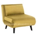 ARMCHAIR-BED BRAXTON  OLIVE GREEN VELVET 78x88x78Hcm.
