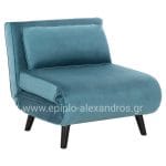 ARMCHAIR-BED BRAXTON  MINT-COLORED VELVET 78x88x78Hcm.