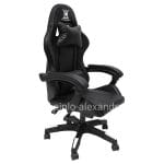 GAMING ARMCHAIR DARREN  BLACK-WHITE PVC & NYLON 58.5x100x120Hcm.