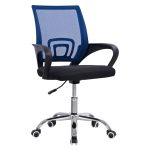OFFICE CHAIR BRISTONE  BLUE MESH FABRIC-CHROMED BASE-BLACK ARMS 60x51x95Hcm.