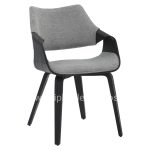 DINING CHAIR NETTO  PLYWOOD FRAME IN BRUSHED BLACK-GREY FABRIC 55x56x83,5Hcm.
