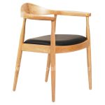 DINING CHAIR ADOR  RUBBERWOOD IN OAK COLOR & BLACK PU 62x54x76,5Hcm.