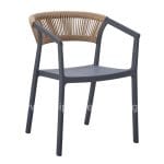 ARMCHAIR POLYPROPYLENE BOGI  GREY WITH BEIGE PP ROPE 55x53.5x74Hcm.